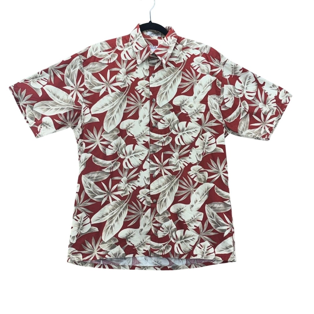 Pierre Cardin Hawaiian Shirt Maroon M‎
